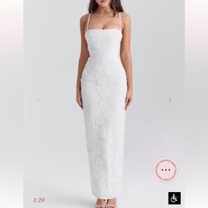 House of CB Eva White Floral Lace Maxi Dress
